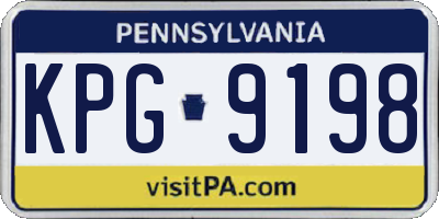 PA license plate KPG9198