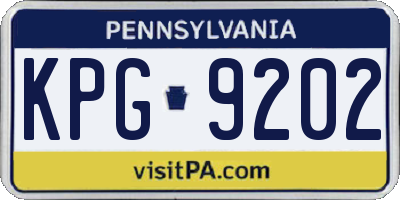PA license plate KPG9202