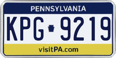 PA license plate KPG9219