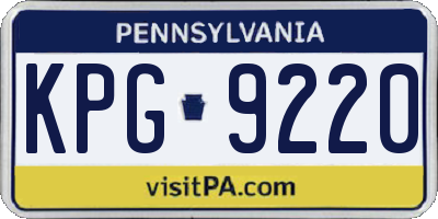 PA license plate KPG9220