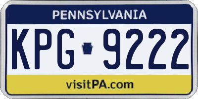 PA license plate KPG9222