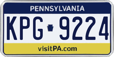 PA license plate KPG9224