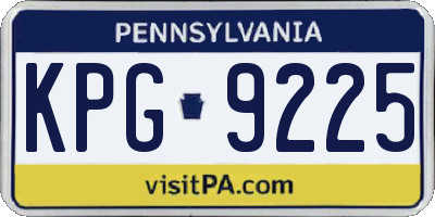 PA license plate KPG9225