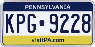 PA license plate KPG9228