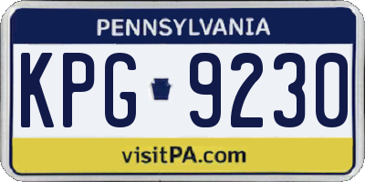 PA license plate KPG9230