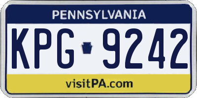 PA license plate KPG9242