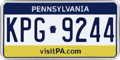 PA license plate KPG9244