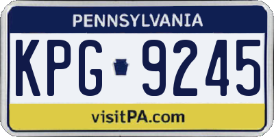 PA license plate KPG9245