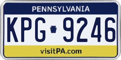 PA license plate KPG9246