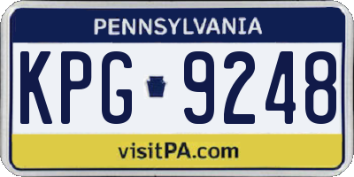PA license plate KPG9248