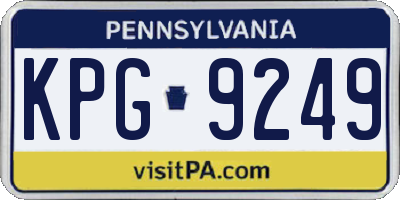 PA license plate KPG9249