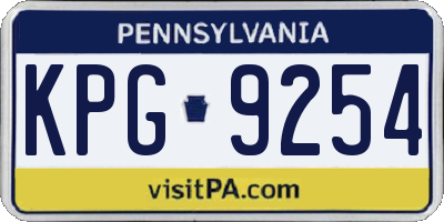 PA license plate KPG9254
