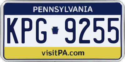 PA license plate KPG9255