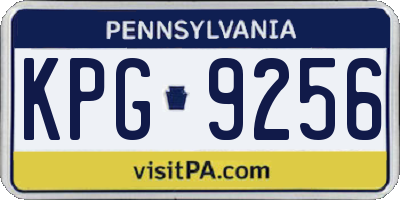 PA license plate KPG9256