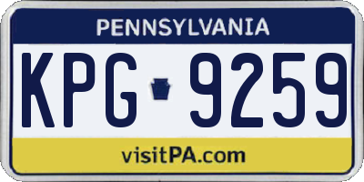 PA license plate KPG9259