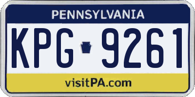 PA license plate KPG9261