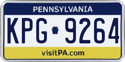 PA license plate KPG9264