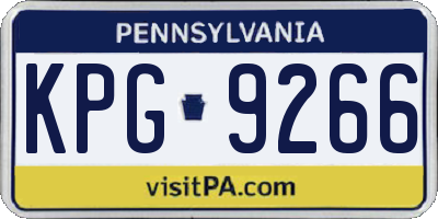 PA license plate KPG9266