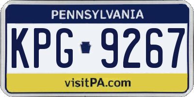 PA license plate KPG9267