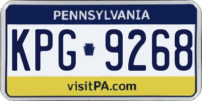 PA license plate KPG9268