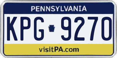 PA license plate KPG9270
