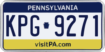 PA license plate KPG9271