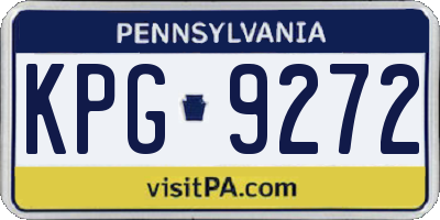 PA license plate KPG9272