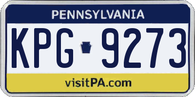 PA license plate KPG9273