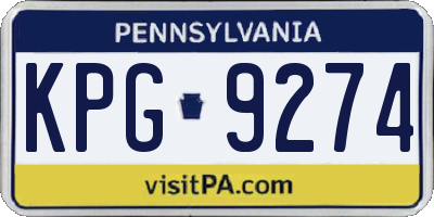 PA license plate KPG9274