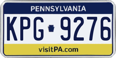 PA license plate KPG9276