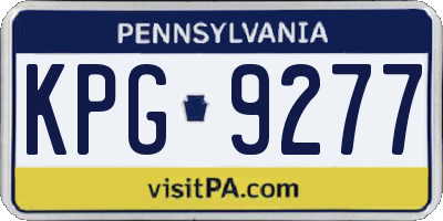 PA license plate KPG9277