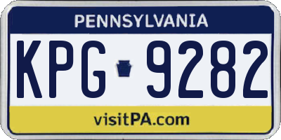 PA license plate KPG9282