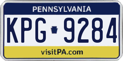 PA license plate KPG9284