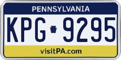 PA license plate KPG9295