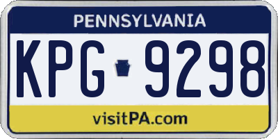 PA license plate KPG9298