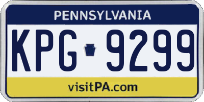 PA license plate KPG9299