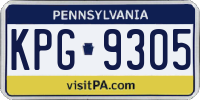 PA license plate KPG9305