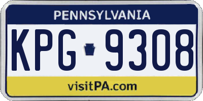PA license plate KPG9308