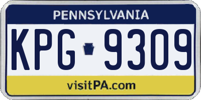 PA license plate KPG9309
