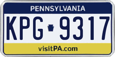 PA license plate KPG9317