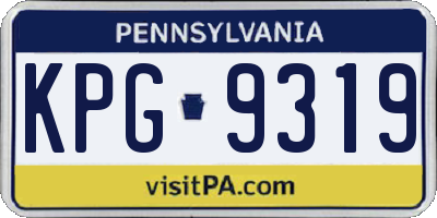 PA license plate KPG9319