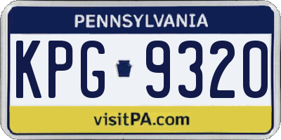 PA license plate KPG9320