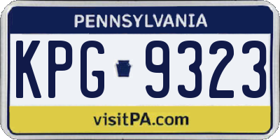 PA license plate KPG9323