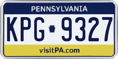 PA license plate KPG9327