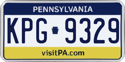 PA license plate KPG9329