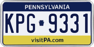 PA license plate KPG9331