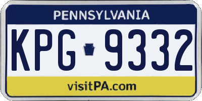PA license plate KPG9332
