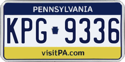 PA license plate KPG9336