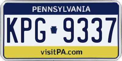 PA license plate KPG9337