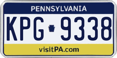 PA license plate KPG9338